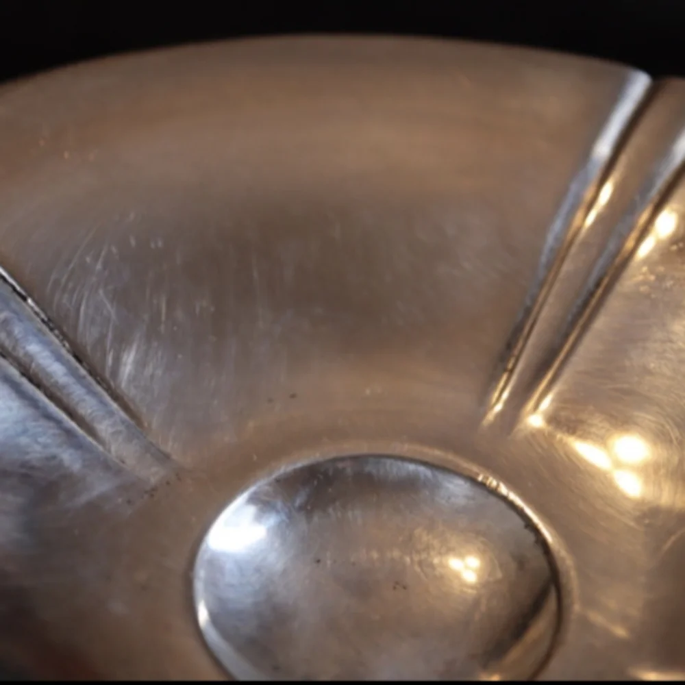 Vintage Sterling Silver Plated Footed Round Candy, Fruit, Server, Dish